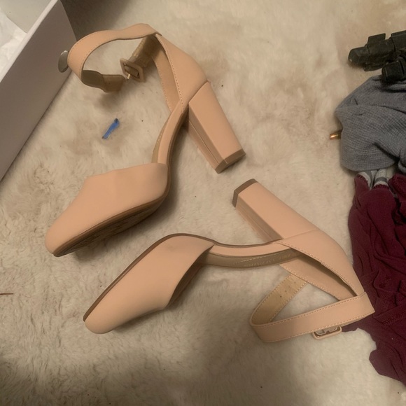 Nude Round Toe Heels - Picture 6 of 7